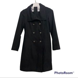 Guess dark gray belted wool pea coat